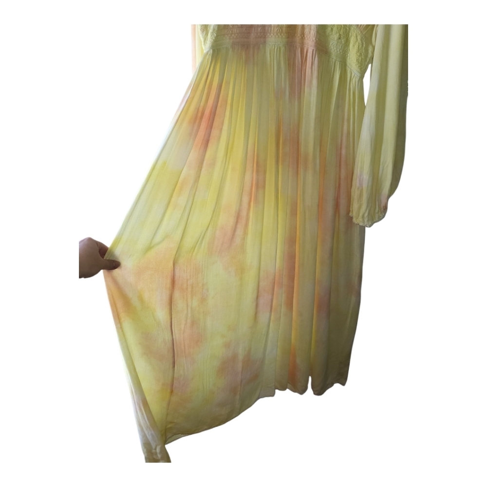 Raga Sunsets By The Beach Boho tie dye maxi dress in yellow Size S New‎ - Picture 4 of 8